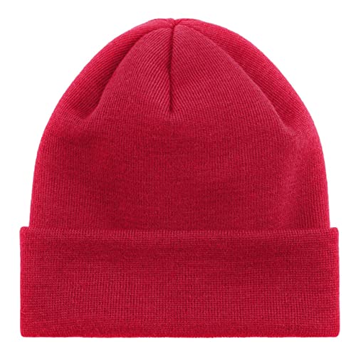 HANSEHELD Strickmütze 100% Baumwolle Rot | Basic | Baumwollstrick | Groß | Umschlag | kratzt Nicht | Beanie | Biobaumwolle | Made in Germany von HANSEHELD