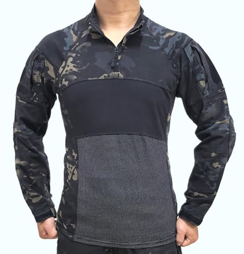 HANSTRONG GEAR H World EU Männer taktischer Kampf Jagd Military Langarm-Shirt mit Reißverschluss MCBK (S) von HANSTRONG GEAR