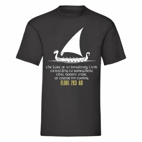 The Lure of Travelling Floki Viking Quote T Shirt Black XXL von HANUTEBA