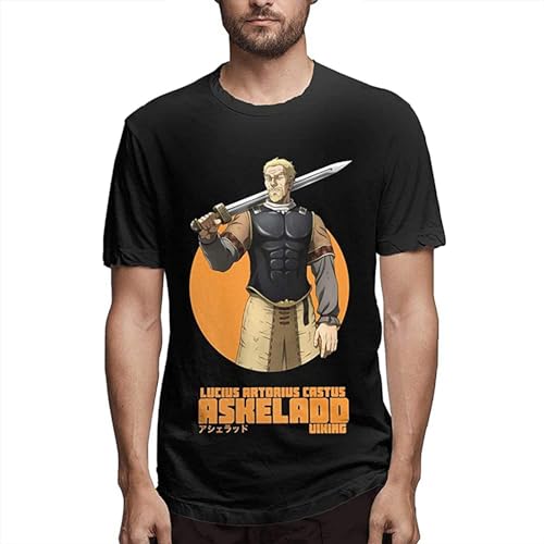 VinLand SaGa Askeladd Men's Cotton Short Sleeve T-Shirt Black S von HANXI