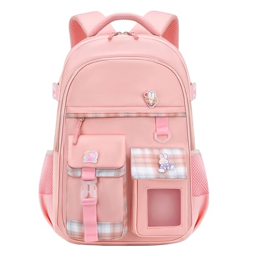 HANXIUCAO Schulrucksack Mädchen Grosse Kapazität Schulrucksack Mädchen Teenager Wasserabweisend mit Laptopfach Rucksack Mädchen für Primary Junior High University (Rosa) von HANXIUCAO