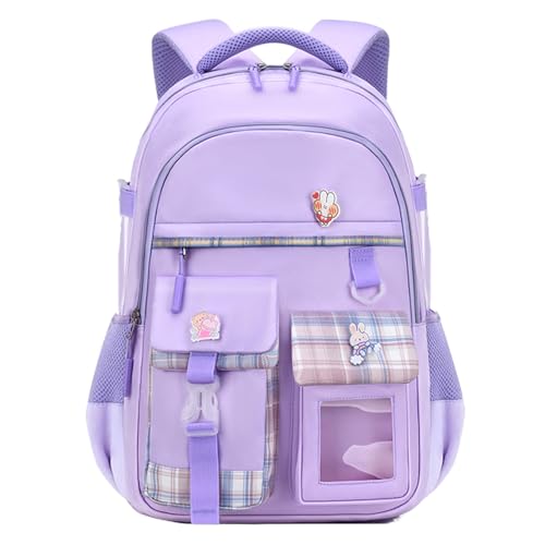 HANXIUCAO Schultaschen für Mädchen Lagre Kapazität Rucksack für Schule Wasserabweisend mit Laptopfach Mädchen Rucksäcke für Grundschule Junior High University, violett, 44x31x13cm von HANXIUCAO