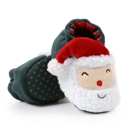 Gefütterte Sneaker Mädchen 35 Weihnachtsschuhe für , weich, für Babys, Weihnachtsmann, Winter, warme Fleece-Hausschuhe, Schneestiefel, Krippenschuhe Mädchen Hohe Sneaker 29 (Green, 20 Infant) von HANXIULIN