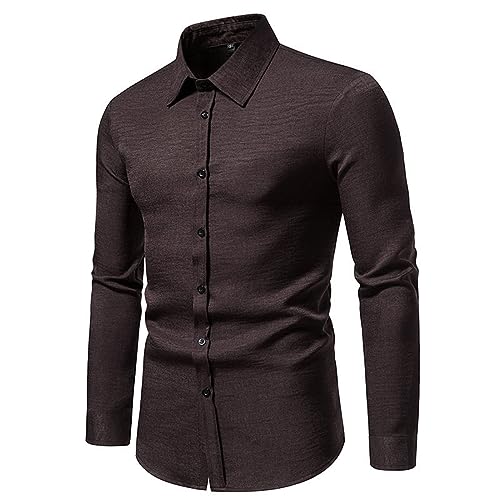 HANXIULIN Leinenhemd Herren Langarm Regular Fit Casual Leichtes Freizeithemd Aus Business Hemd für Herren Baumwolle und Leinen Himmelblau Hemden Regular Fit Langarmhemd von HANXIULIN