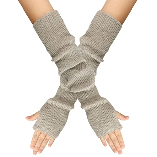 HANXIULIN Winter Warme Pulswärmer Handstulpen Strick Handstulpen Damen Daumenloch Dehnbare gestrickte Armstulpen Warme Häkel Armstulpen von HANXIULIN