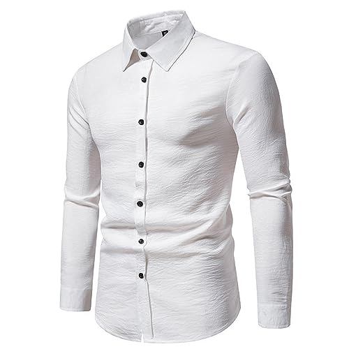 HANXIULIN Herren Hemd Langarm Regular Fit Western Shirt T-Shirt Langarm Hemdshirt Freizeithemden für Herren Langarm Baumwolle Leinenhemd Freizeithemd Buissness Winterhemd von HANXIULIN