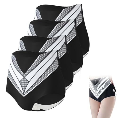 Titanium Fiber Tourmaline Shaping Shorts, Shaping Shorts, Titanium Fiber Shaping Shorts, Tummy Control Panties (4PCS-A,M(40-50kg)) von HANYILI