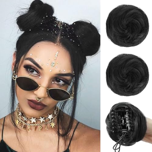 HANYUDIE Space Buns Haarteile, Haarklammer, Mini-Dutt, Haargummis, Verlängerung für Frauen und Mädchen, 2 Stück HANYUDIE Space Buns Haarteile, Haarklammer, Mini-Dutt, Haargummis, Verlängerung für Frauen und Mädchen, 2 Stück von HANYUDIE