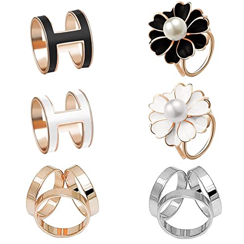 6 StüCke Schalschnalle Schmuck Metall Schalschnalle Goldene Schalring Clip Schal Clip Tuchring Schals Ring Verschluss Verschluss Schal Clip Mode Schal Ring Schal Ring Clip Tuch Ring FüR Den Alltag von HAOBIN