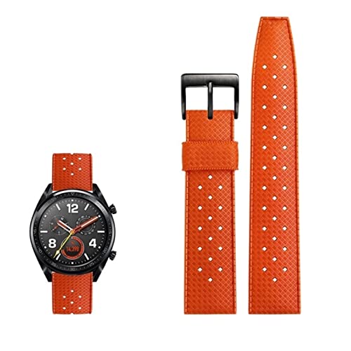 HAODEE Hochwertiges tropisches Fluorkautschuk-Uhrenarmband für Seiko SRP777J1 SKX Uhrenarmband, wasserdichtes Taucharmband, 20 x 22 mm Armbänder (Farbe: Orange/Schwarz, Größe: 22 mm) von HAODEE
