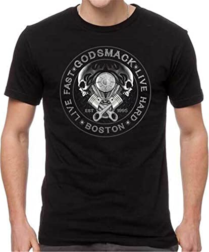 Godsmack Live Fast T Shirt M-L-XL-2XL Neu Offizielles H3 SportgearGlobal Merch Weiß Gelb Schwarz Rot Herren Damen T-Shirt 100% Baumwolle, Farbe04, XL von HAODI