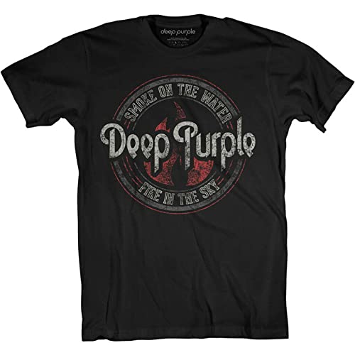 HAODI Damen T-Shirt Deep Purple Smoke Circle Black, Farbe02, S, Schwarz , 56 von HAODI