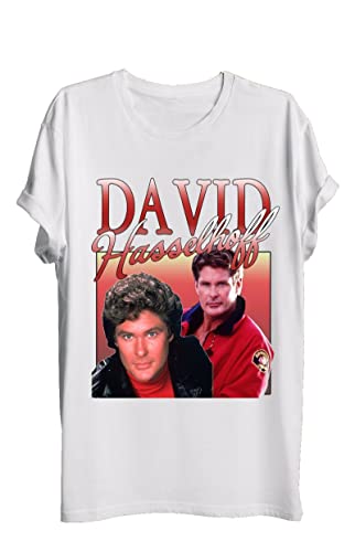 HAODI Gongzuo David Hasselhoff T-Shirt 90er Jahre Hommage Mich Vintage Knight Rider Baywatch Night, Schwarz , L von HAODI