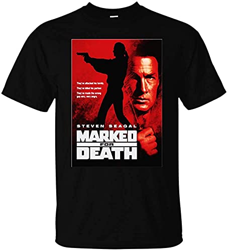 HAODI Marked for Death, Action Movie, Retro, Steven Seagal, 1990er Jahre, T-Shirt, Schwarz , 56 von HAODI