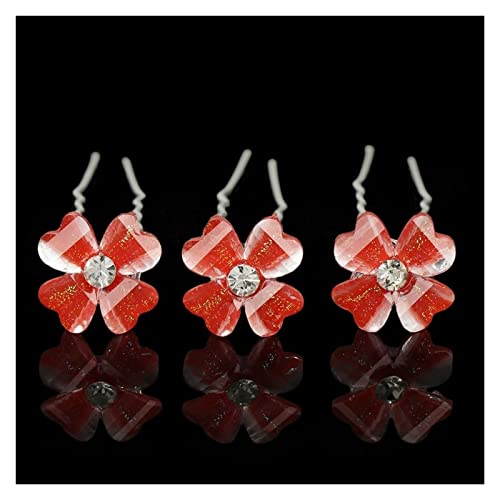 10/20Pcs Chic Kristall Rose Blume Haar Clips Hochzeit Braut Haar Pins Brautjungfer Schmuck Frauen Haar Zubehör(10Pcs-09) von HAODUOO