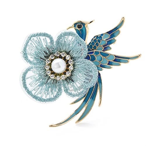 Anstecknadel, Schmuck, Geschenke for Frauen, Damenmode-Accessoires, Emaille-Vogel-Spitze-Blumen-Brosche, Damen-Party-Brosche, Strickjacke, Jacken-Mantel-Brosche, Broschen und Anstecknadeln von HAODUOO