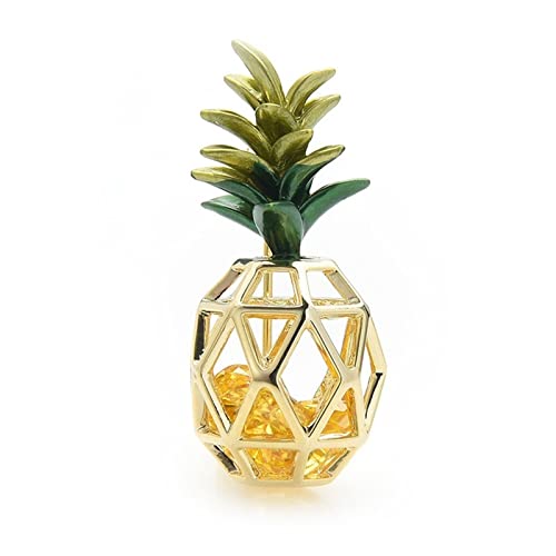 Anstecknadel, Schmuck, Geschenke for Frauen, Damenmode-Accessoires, Kristall-Ananas-Brosche, Anstecknadel for Damen, Emaille, Obst, Party-Brosche, Strickjacke, Jacke, Mantel, Brosche, Broschen und Ans von HAODUOO