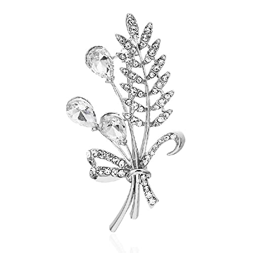 Anstecknadel, Schmuck, Geschenke for Frauen, Weizenohr-Blume, Broschen for Damen, Strass-Schal-Brosche, Modeschmuck, passende Geschenkartikel, Broschen und Anstecknadeln (Size : Gold) von HAODUOO