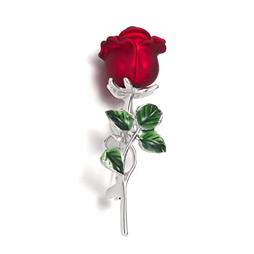 Anstecknadel, Schmuck, Geschenke for Frauen, rote Rosen-Blumenbroschen for Frauen, elegante Blumenbrosche, dekoratives Kleidungsstück, Kleid, Schmuck, Accessoires for Frauen, Damen, Mädchen, Broschen von HAODUOO