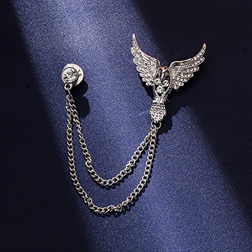 Brosche Pin Herren Brosche Adler Kette Quaste Brosche Wilde Brosche Modeschmuck Kleidung Accessoires Abzeichen von HAODUOO