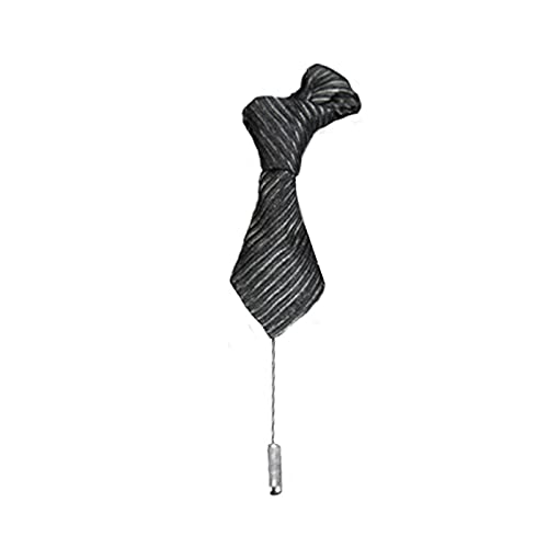 Brosche Pin Männer Stripped Krawatte Form Brosche for Anzug Hemd Kragen Dekor Vintage Broschen Metall Pin Mode Schmuck Zubehör Abzeichen (Color : Grey) von HAODUOO