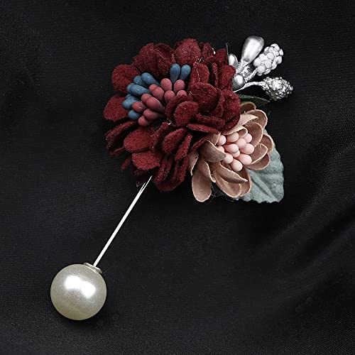 Brosche Pin Vintage süße Strass Blumen Broschen Brustnadel Herren Anzug Schal Revers Pins Bräutigam Hochzeit Abendessen Brosche Zubehör Geschenk Abzeichen (Color : Grey) von HAODUOO