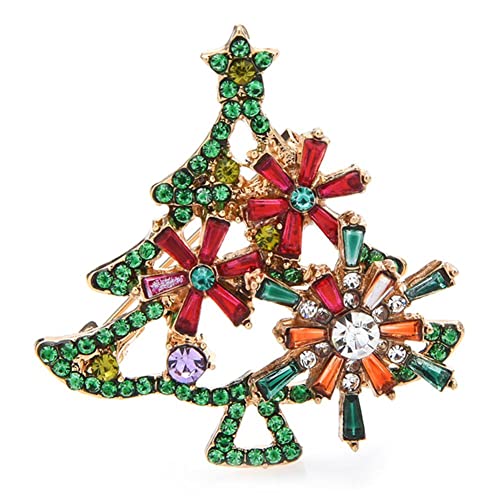 Broschennadel, Anstecknadel for Rucksäcke, Damen, for Sammeln und Präsentieren, Anstecknadeln, Broschen und Anstecknadeln, Strass-Weihnachtsbaum, ES for Damen und Herren, 2-farbig, Anstecknadel mit Bl von HAODUOO