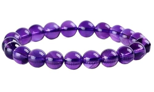 Buddhistisches Gebetsperlen-Armband, Buddha-Meditationsperlen-Armreif, natürliches Amethyst-Perlenarmband, handgefertigter Edelstein, Halbedelstein, 6/8 mm, Valentinstag, Geburtstagsgeschenk (Farbe: e von HAODUOO