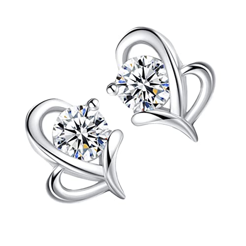 Damen-Diamant-Ohrringe, 1 Paar, Sterling-Zubehör, Splitter-Anhänger, Ohrstecker-Ohrringe, Damen, Zirkonia, Strass, Geschenk, Diamant-Brautschmuck, Schleife, Kristall-Charms, Geschenke, Brautjungfern-O von HAODUOO