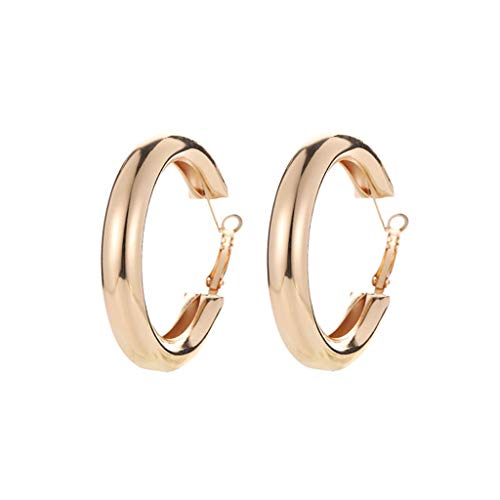 Damen-Ohrringe, Nasen- und Lippenringe, Ohrstecker, Ohrringe for Mädchen, modischer OL-Stil, wilder Stil, goldene runde große Ohrringe, Damenschmuck, Geschenk (Color : Gold, Size : One Size) von HAODUOO