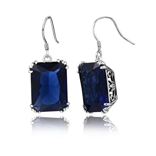 Damen-Ohrringe, Schmuck, Silberohrringe, Peridot-Edelstein, lange Tropfen-Ohrringe for Frauen, edler Schmuck, Party-Geschenk, Ohrringe, Ohrstecker-Set (Size : Mysterious Topaz) von HAODUOO