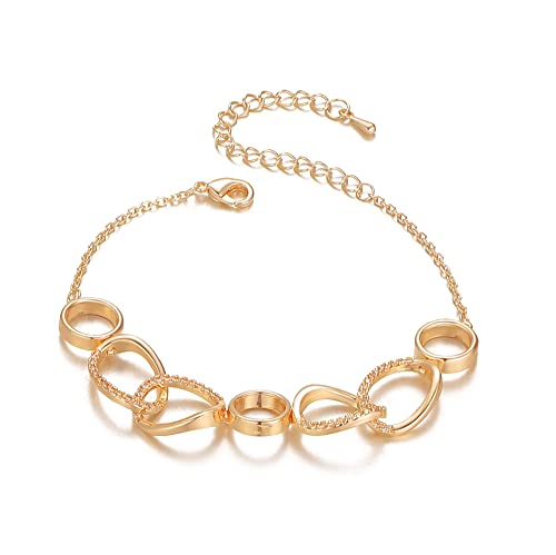 HAODUOO Armband Armbänder zur Hand Einfache und elegante Büroangestellte Herbst Shangxin Moderner minimalistischer Stil Festball Hochzeit Armbänder und Armreifen (Size : Rose gold) von HAODUOO