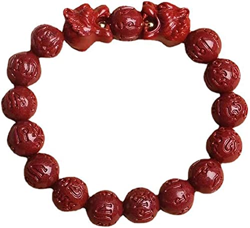 HAODUOO Armband Armband Feng Shui Armband Naturstein Zinnober Armband Sternzeichen Tiger Armband Wohlstand Armband for Frauen Männer Chakra Kristall Armband Talisman Stein Amulett Glück Reichtum von HAODUOO