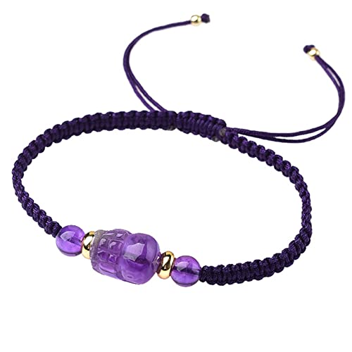 HAODUOO Armband Feng Shui/Piyao Reichtum Armband Natürlicher Amethyst Kristall Armband Glücksbringer Ziehen Viel Glück Geld Liebe Armreif Weihnachten Schmuck Geschenk von HAODUOO