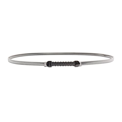 HAODUOO Commuter Waist Chain Ladies Capsule Buckle Head Wavy Black Chain Single Loop Accessories Spring Belt(D) von HAODUOO