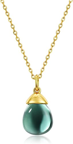 HAODUOO Damen Persönlichkeit Mode Halskette Schmuck Halskette Anhänger Sterling Silber Kristall Anhänger Halskette Damen Klassische Wassertropfen Romantisch Exquisit Elegant Schmuck Halsketten für von HAODUOO