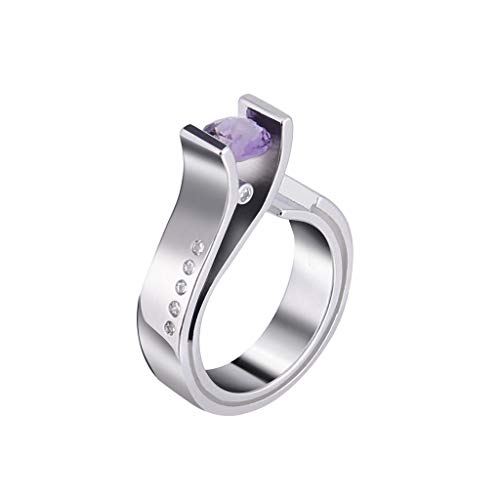 HAODUOO Damen-Versprechensringe 2023_ Einzigartiges Design, quadratischer Zirkon aus Metall, weiblicher Ring, Schmuck, Geschenk (Color : Silver, Size : 7) von HAODUOO