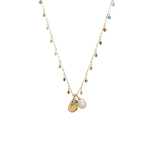HAODUOO Halskette, bunte Emaille-Quasten-Halskette, Perlen-Schlüsselbeinkette, Nischen-Choker, einzigartige Damen-Halskette, Halsketten for Frauen von HAODUOO