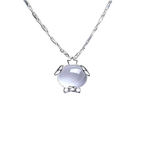 HAODUOO Halskette Sterling Silber Halskette Schwein Sternzeichen Schlüsselbein Kette 999 Silber Anhänger Halskette Geburtstagsgeschenk for Ihre beste Freundin Halsketten for Frauen von HAODUOO