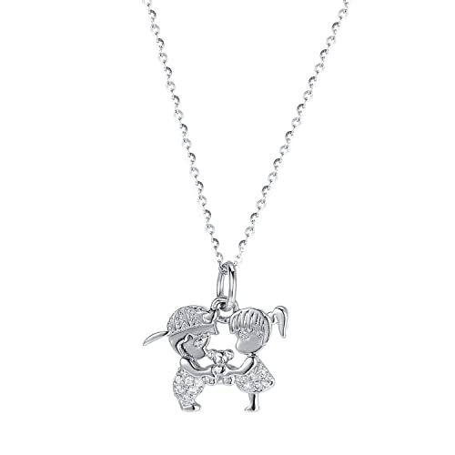 HAODUOO Halskette mit Diamant-Anhänger aus Sterlingsilber, Damen-Halskette, Anhänger-Halskette mit Geschenkbox von HAODUOO