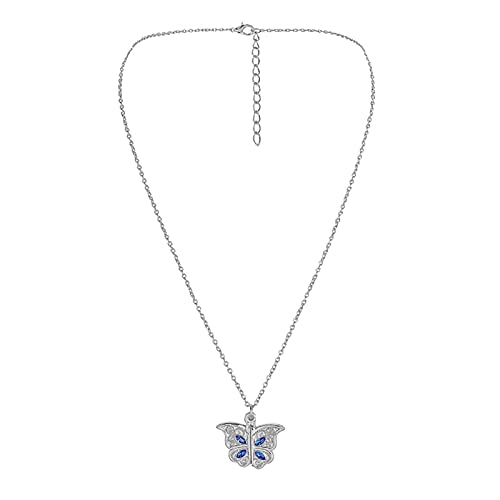 HAODUOO Halsketten-Schmuck for Frauen, Kettenanhänger, lange Kristall-Halsketten und Anhänger, Choker-Herz-Halskette (Color : Gray, Size : One Size) von HAODUOO