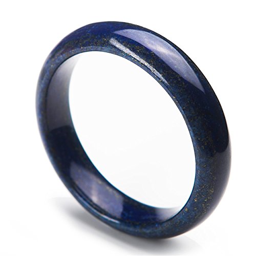 HAODUOO Innendurchmesser: 56 mm, tiefblauer echter natürlicher Lapislazuli-Edelstein-Kristall-Armreif von HAODUOO