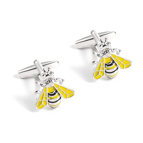 HAODUOO Jewelry Cufflinks Cute bee-Shaped Cufflinks Creative high-end Fun Insect Cufflinks Personality Trendy Men's Decorative Cufflinks von HAODUOO