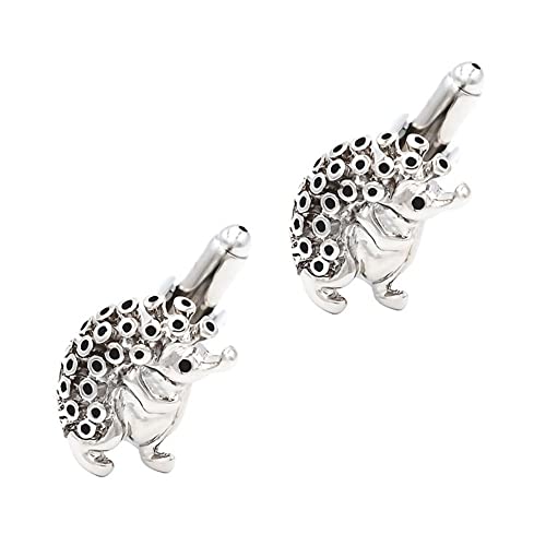 HAODUOO Jewelry Cufflinks Fun Hedgehog Shaped Cufflinks Enamel Painted Cuff Nails Men's Casual French Shirt Cuff Buttons von HAODUOO