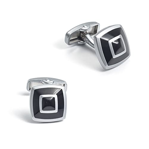 HAODUOO Jewelry Cufflinks High-end Men's Back-Shaped Enamel Cufflinks Versatile Simple Business Cufflinks Cufflinks von HAODUOO