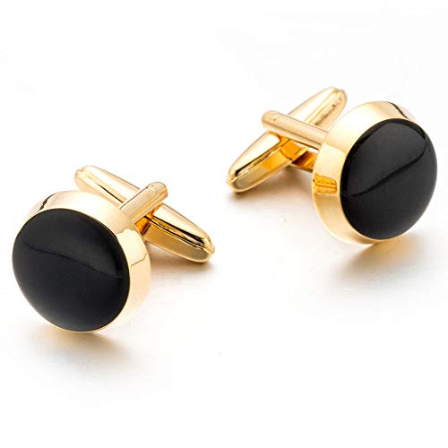 HAODUOO Jewelry Cufflinks Men's Cufflinks Enamel Cufflinks Gold Round Cuff Nails Round Cuff Painted Buttons Cufflinks for All Kinds of Shirts von HAODUOO