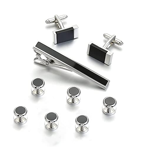 HAODUOO Jewelry Cufflinks Men's Cufflinks Fashionable Cufflinks and Tie Clip Sets Delicate Tie Clips Formal Cufflinks Clip Sets von HAODUOO