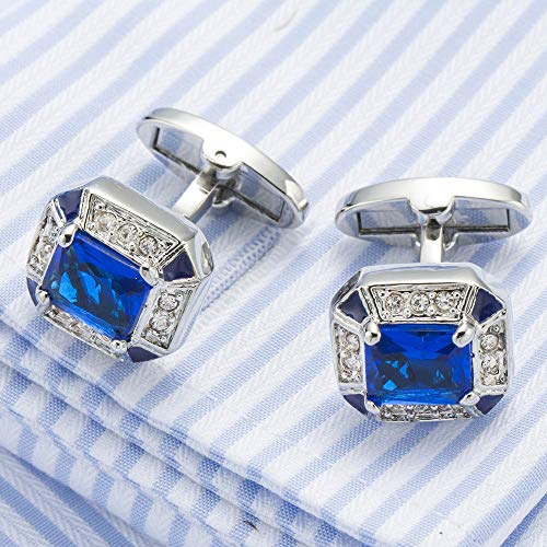 HAODUOO Jewelry Cufflinks Men's Cufflinks Sapphire Cufflinks Dress Cuff Buttons French Shirt Professional Cuff Nails Business Formal Cufflinks von HAODUOO