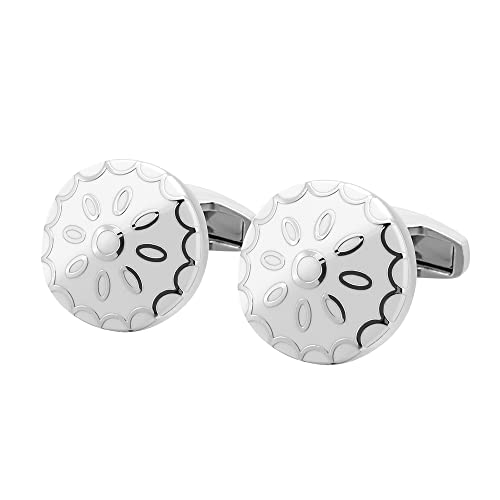 HAODUOO Jewelry Cufflinks Men's Shirt Cufflinks Inlaid Sun Pattern Cufflinks Flower Shaped Cufflinks von HAODUOO