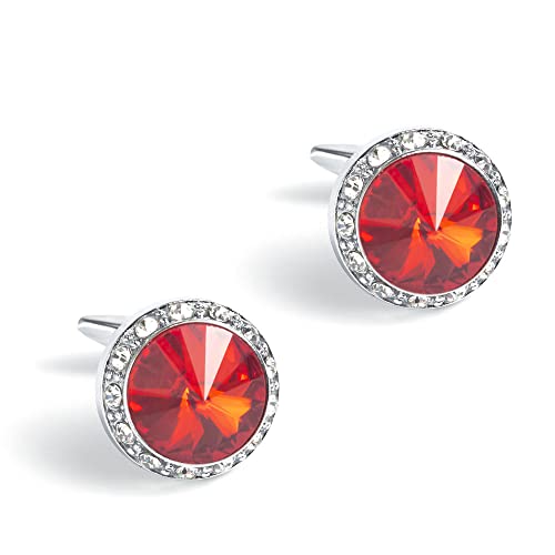 HAODUOO Jewelry Cufflinks New Versatile Cufflinks Round Colored Crystal Diamond Cufflinks European and American Style New Rhinestone Cufflinks von HAODUOO
